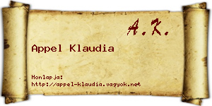 Appel Klaudia névjegykártya