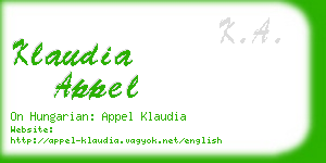 klaudia appel business card